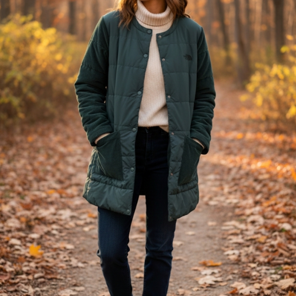 The North Face Women’s Pine Knot Insulated Mixed Media Jacket Green  NF0A7ZWE